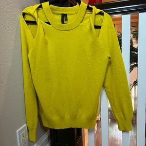 Top shop mustard sweater with cutouts